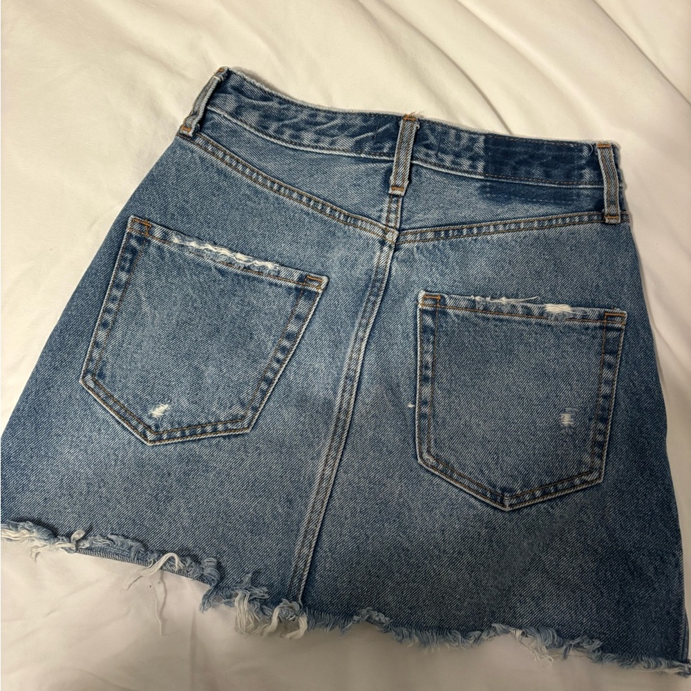 Abercrombie & Fitch Distressed Denim Mini Skirt